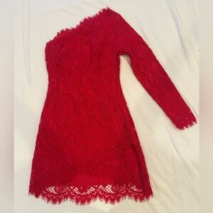X by NBD Vibrant Red Lace Dress